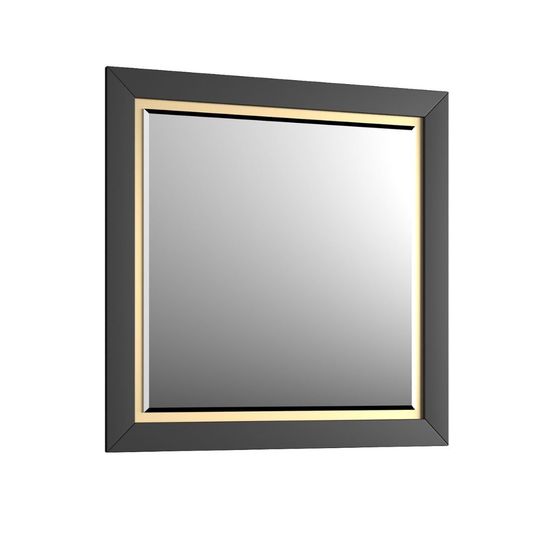 Lustro łazienkowe CHIC 80x80 cm czarne półmat/złote