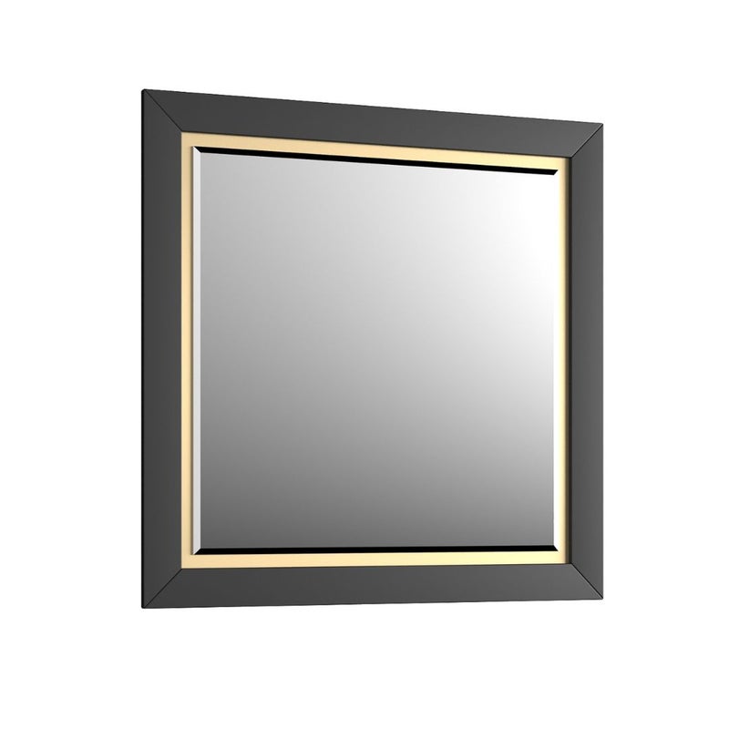 Lustro łazienkowe CHIC 80x80 cm czarne półmat/złote