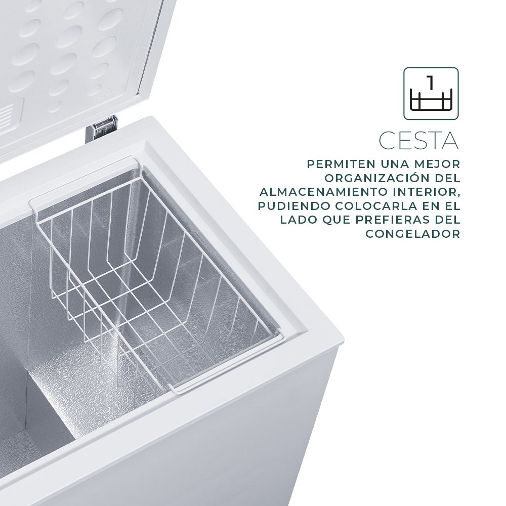 Congelador Horizontal Svan, SCH1001EDC, Capacidad 98 Litros, Dual Cooling, 1 Cesta, Bajo Nivel Sonoro, Eficiencia Energética Clase E - 4