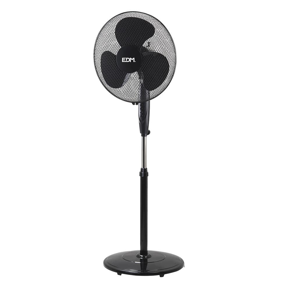 Edm Ventilador Pie 40 45W 3 Aspas Negro , Leroy Merlin