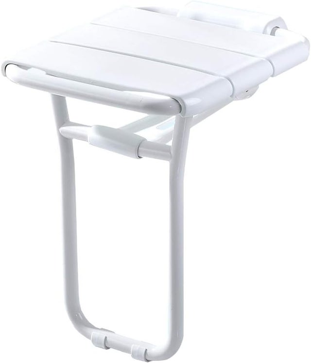 Tabourets de Douche muraux Pliables Siège de Douche Mural en Plastique et Chaise Pliante - Banc de Bain Blanc pour Les Personnes âgées handicapées A