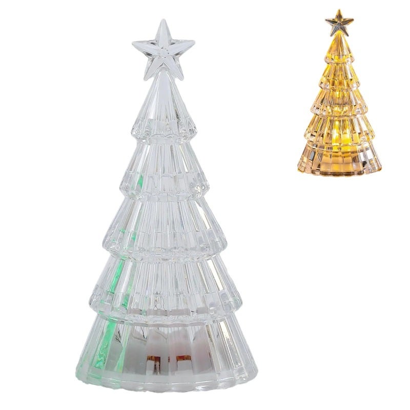 Lampe De Décoration De Noël En Bois Avec LED Et Paillettes - Modèle MWS18828 - Neuf