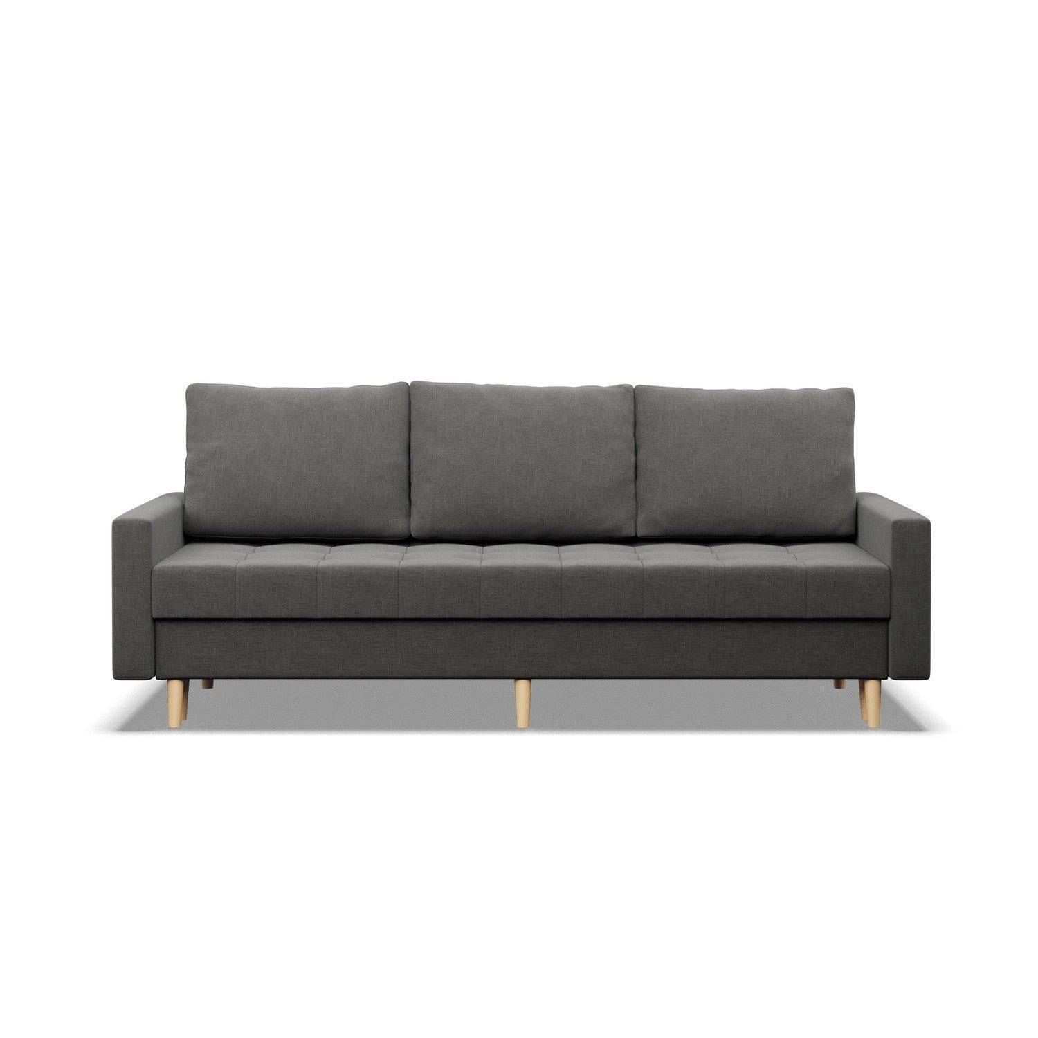 MEBLIGO | Canapé 3 places avec fonction sommeil |Elma | Gris foncé | 92x88x212 - 2