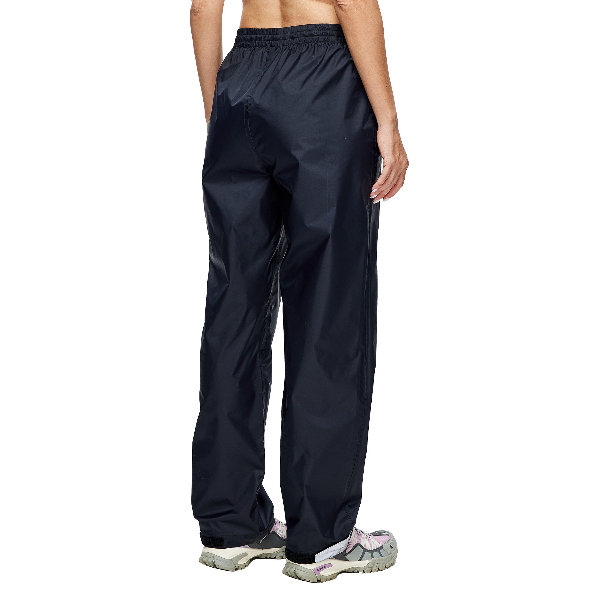 Pantalon de Travail/Pluie Taille 38 Imperméable et Pliable Femme - Léger, Respirant et Coupe-vent, avec Sac de Rangement - Noir M - 2
