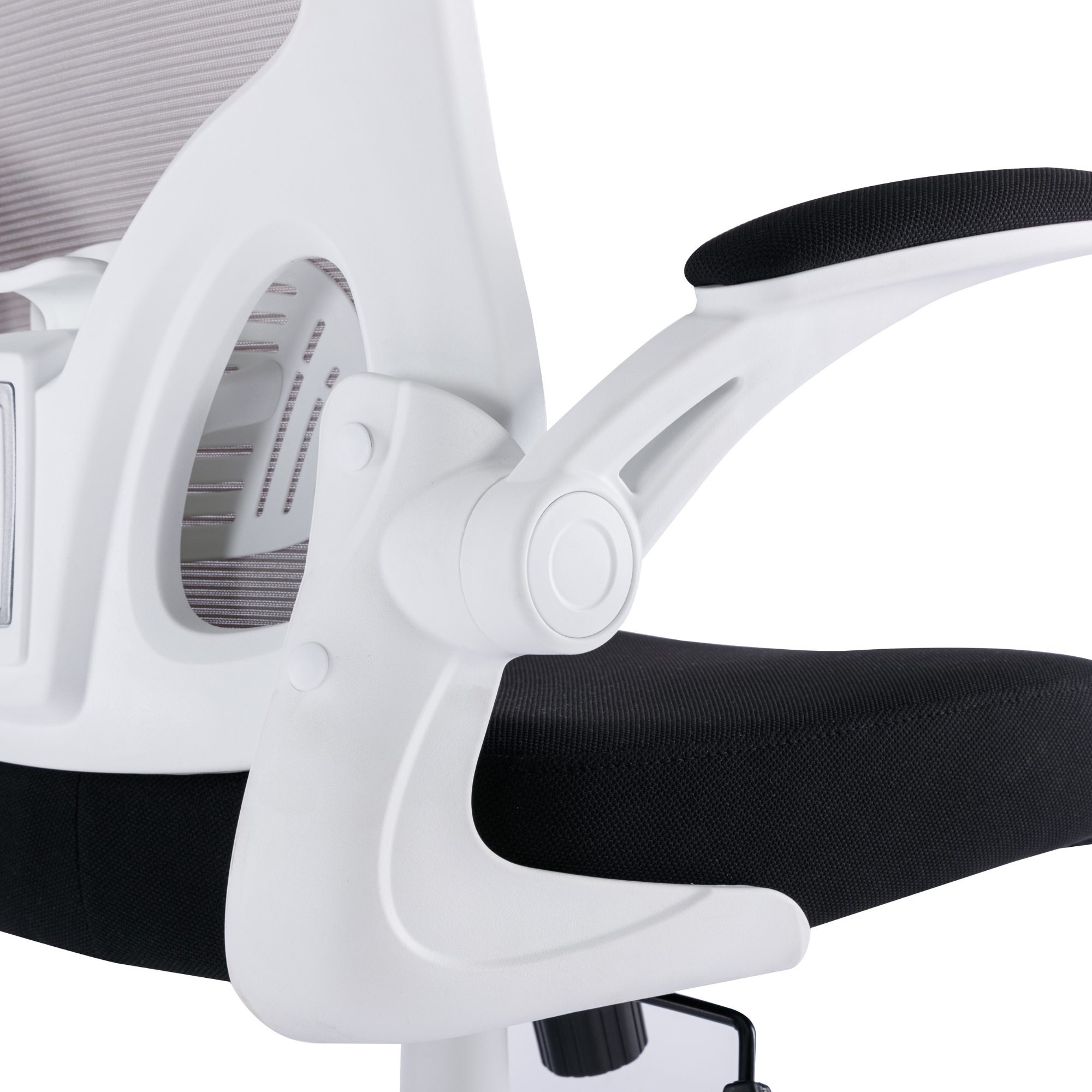 Chaise de Bureau Fauteuil Ergonomique Support Lombaire avec Accoudoirs et Appui-Tête Oscillant, Blanc et Gris - ZIK - 8