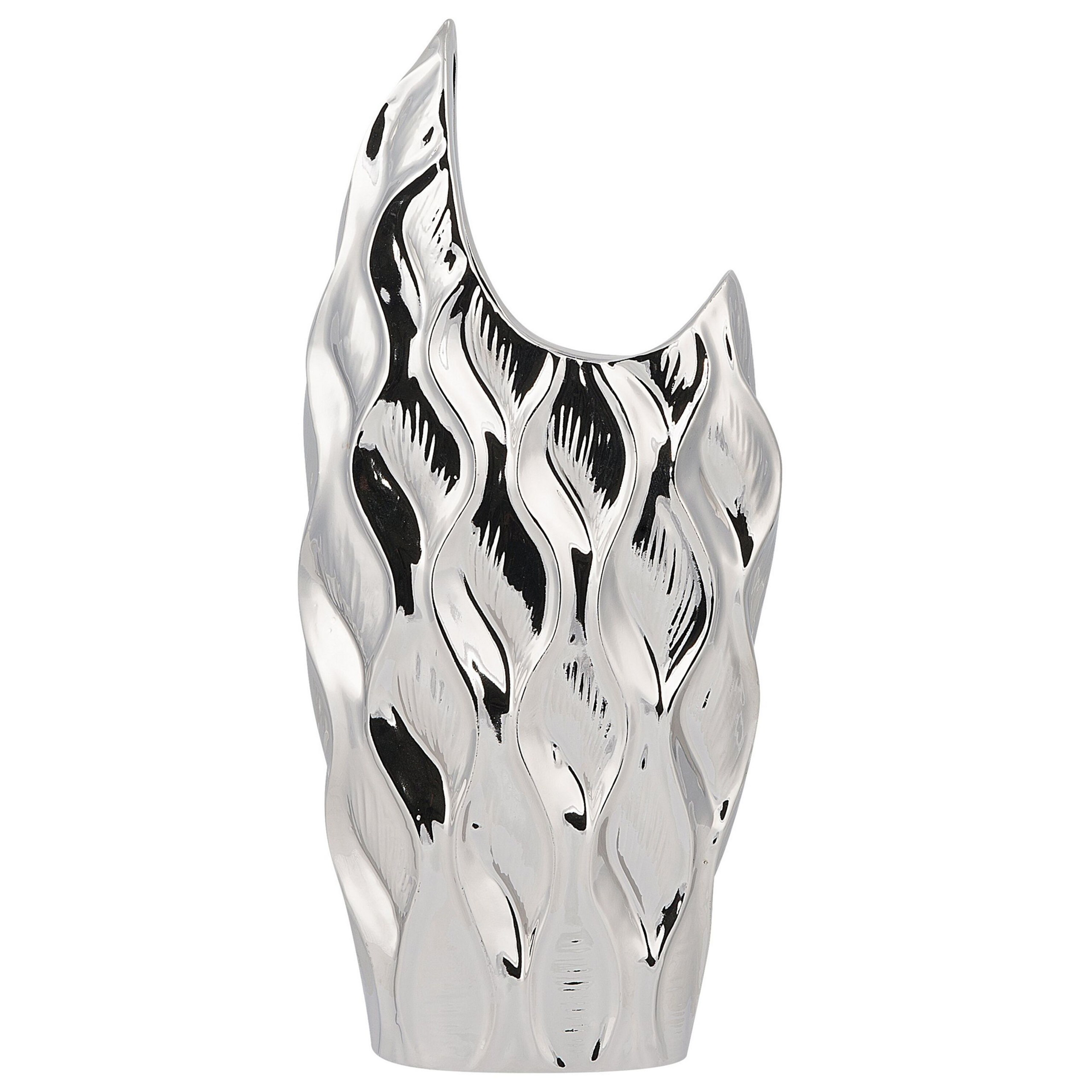 Vaso Decorativo In Gres Porcellanato Argento - Forma Bottiglia Design Moderno - Boliani - 5