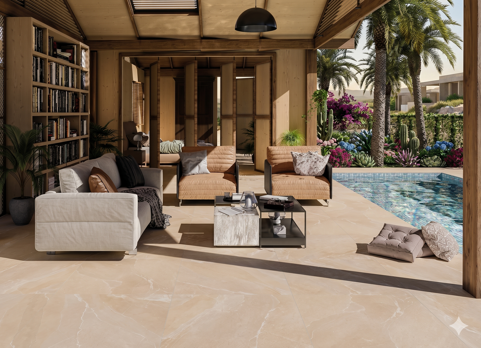 Carrelage sol/mur effet pierre BODO BEIGE SLIPSTOP MAT L.119,5 x l.59,5cm - 2