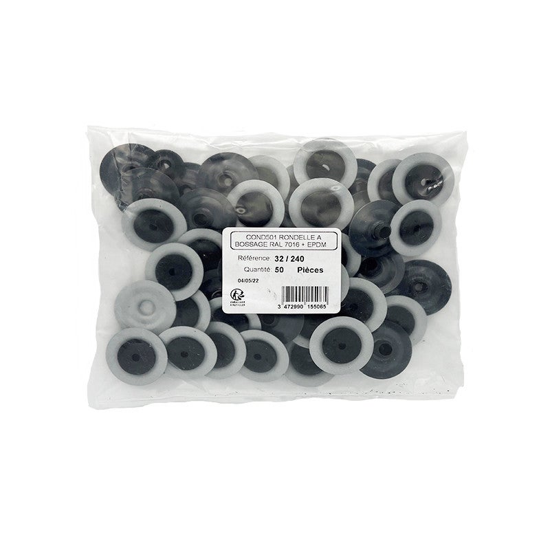 50 Rondelles à bossage avec étanchéité pour fixation accessoires Gris Anthracite RAL 7016 - 5