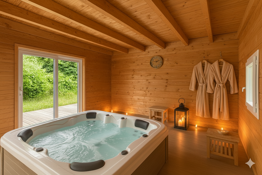 Pool House DESIGN 24m2 - Bois Douglas épaisseur 55mm - Baie coulissante Alu GROSFILLEX - Toiture Bacacier avec voliges - 8