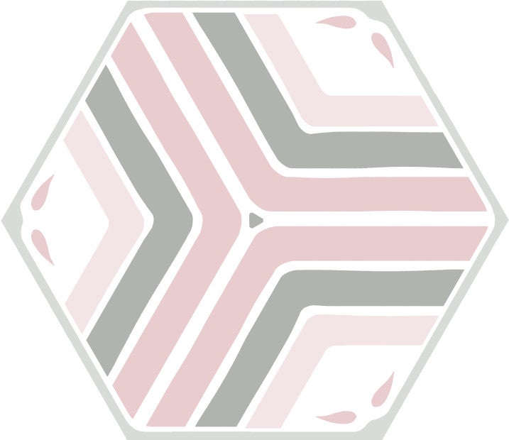 Pavimento y revestimiento porcelánico. JASMINE PINK HEXAGONAL 22x25cm ...