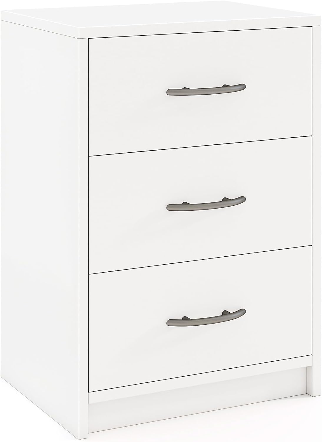 Szafka Nocna z 3 Szufladami, Wszechstronna Szafka Nocna z Drewna MDF z Dużą Przestrzenią do Przechowywania, 38,5 x 28 x 54 cm (Biała)