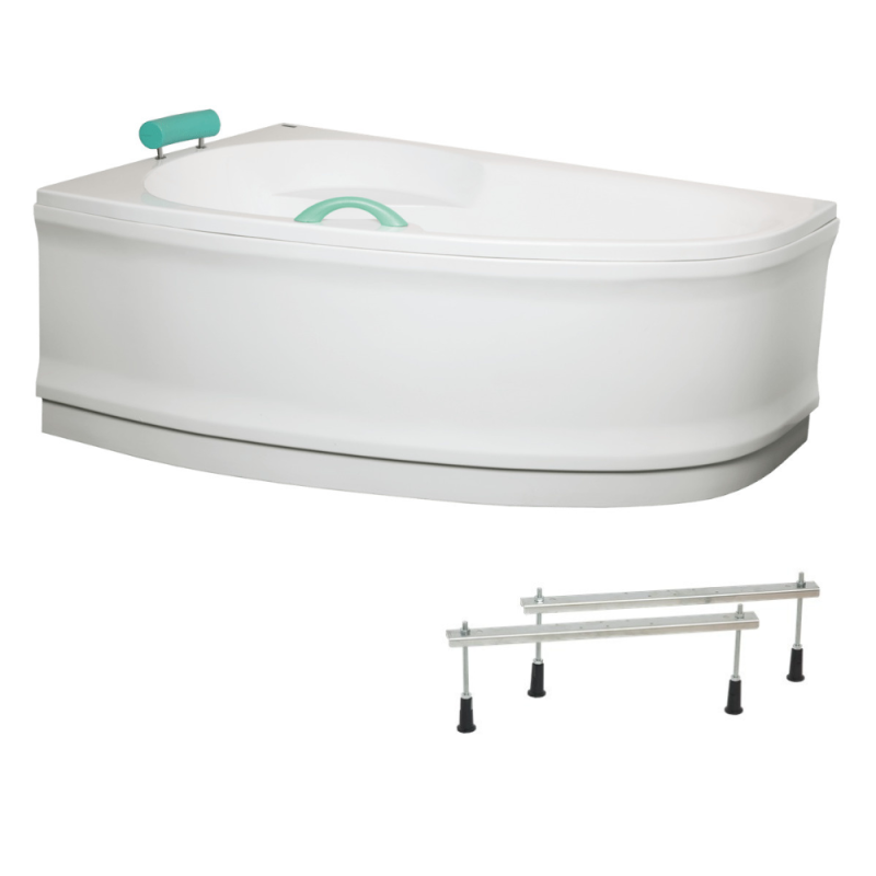 160x100 cm Laguna Fortuna Plus baignoire d'angle en acrylique, gauche + tablier 160 cm + pieds, blanc (FO1600LPLUS-SET1) - 3