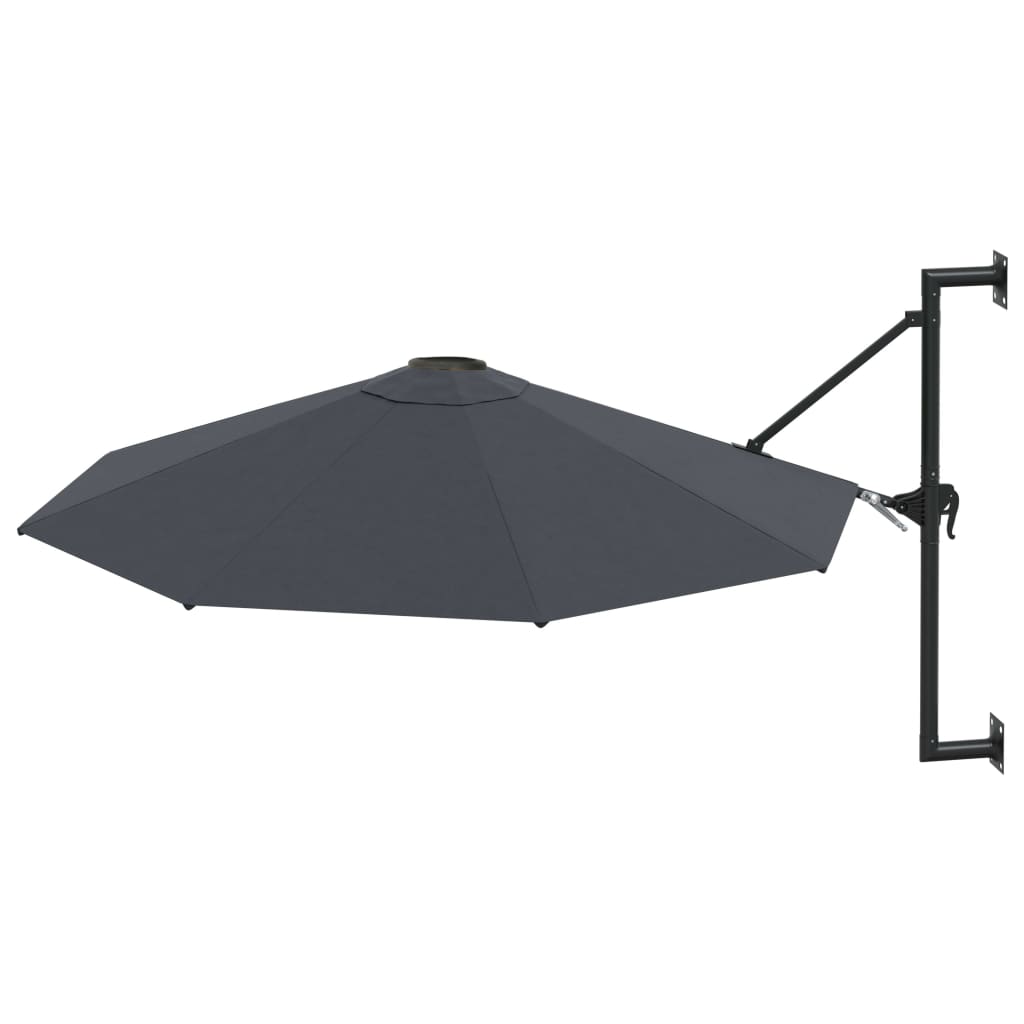 Parasol mural avec mat métallique 300 cm Anthracite - 2