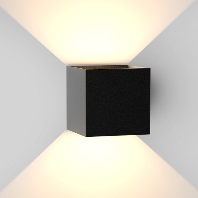 NETTLIFE Kinkiet wewnętrzny LED Czarny oświetlenie zewnętrzne naścienne 5 W Lampa zewnętrzna Up Down Reflektor ścienny IP65 Oświetlenie 3000K