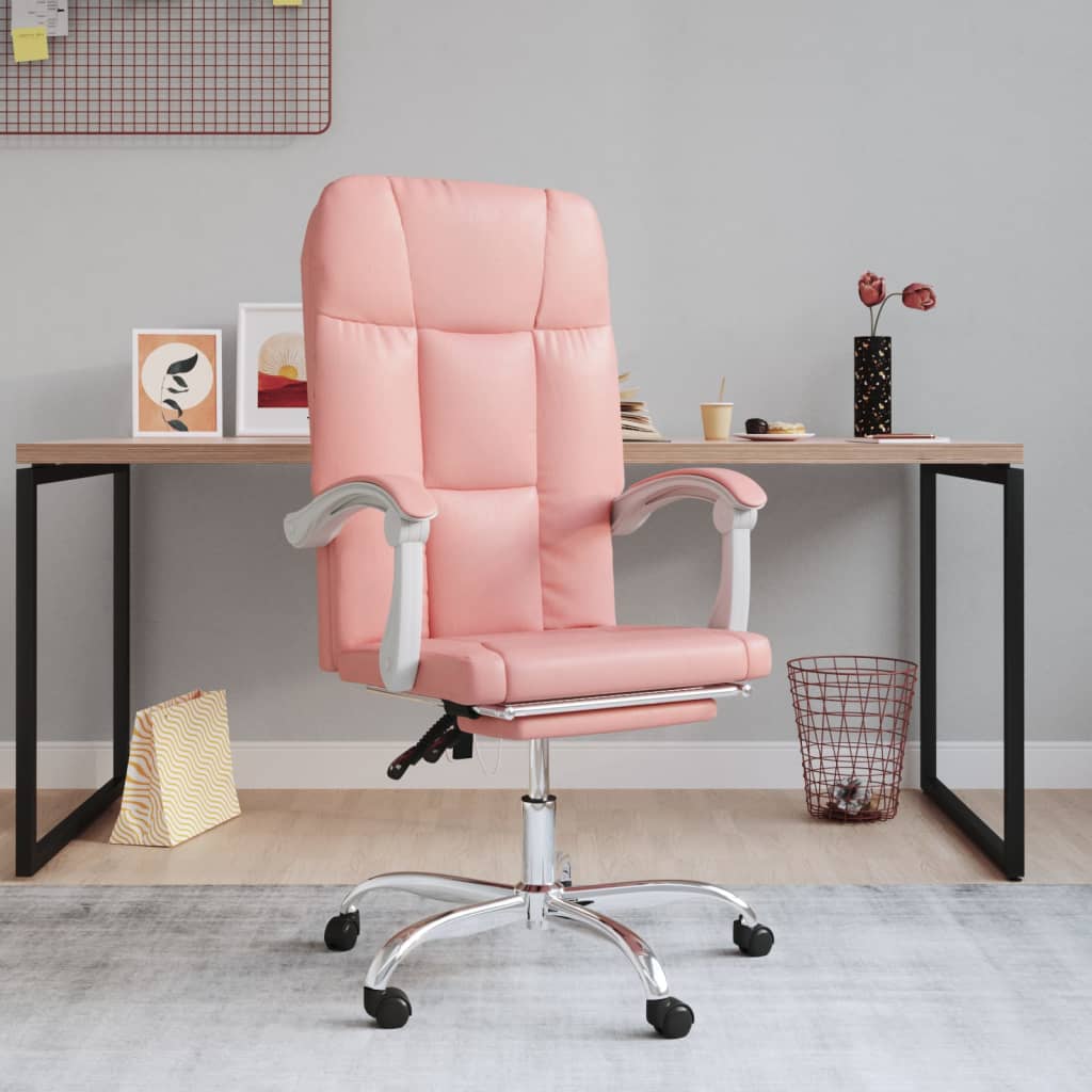 Fauteuil De Bureau Inclinable Yaheetech Similicuir Blanc - Neuf, Avec Roulettes, Hauteur 103cm