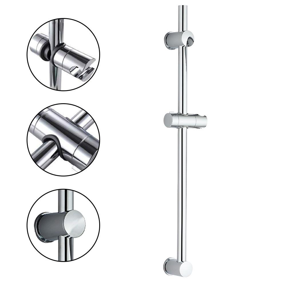 Kibath Barre de douche BARIN 65,5 cm finition laiton chromé - Barre de douche avec support réglable, installation universelle compatible avec les - 2