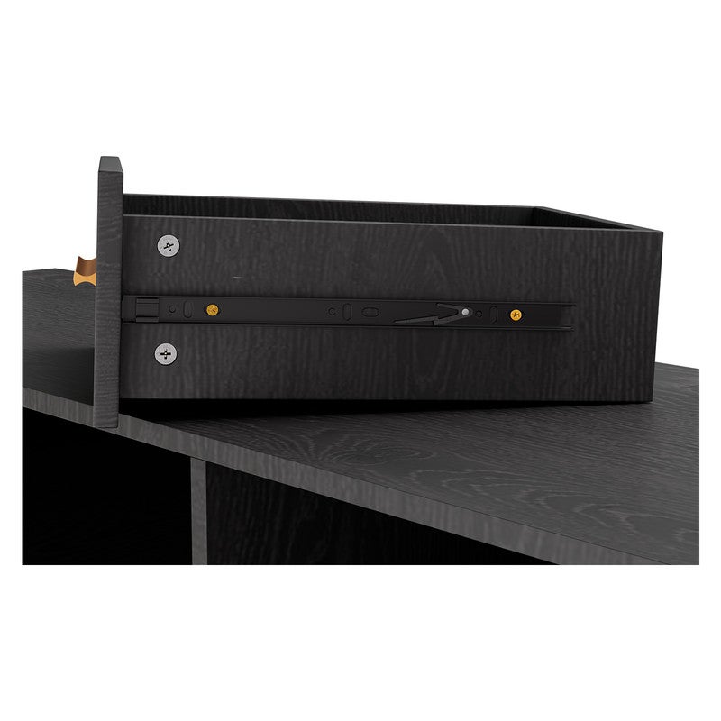 HOMAVO Buffet Moderne avec 4 Tiroirs, 2 Portes et 2 Compartiments Ouverts – Meuble de Rangement - 7