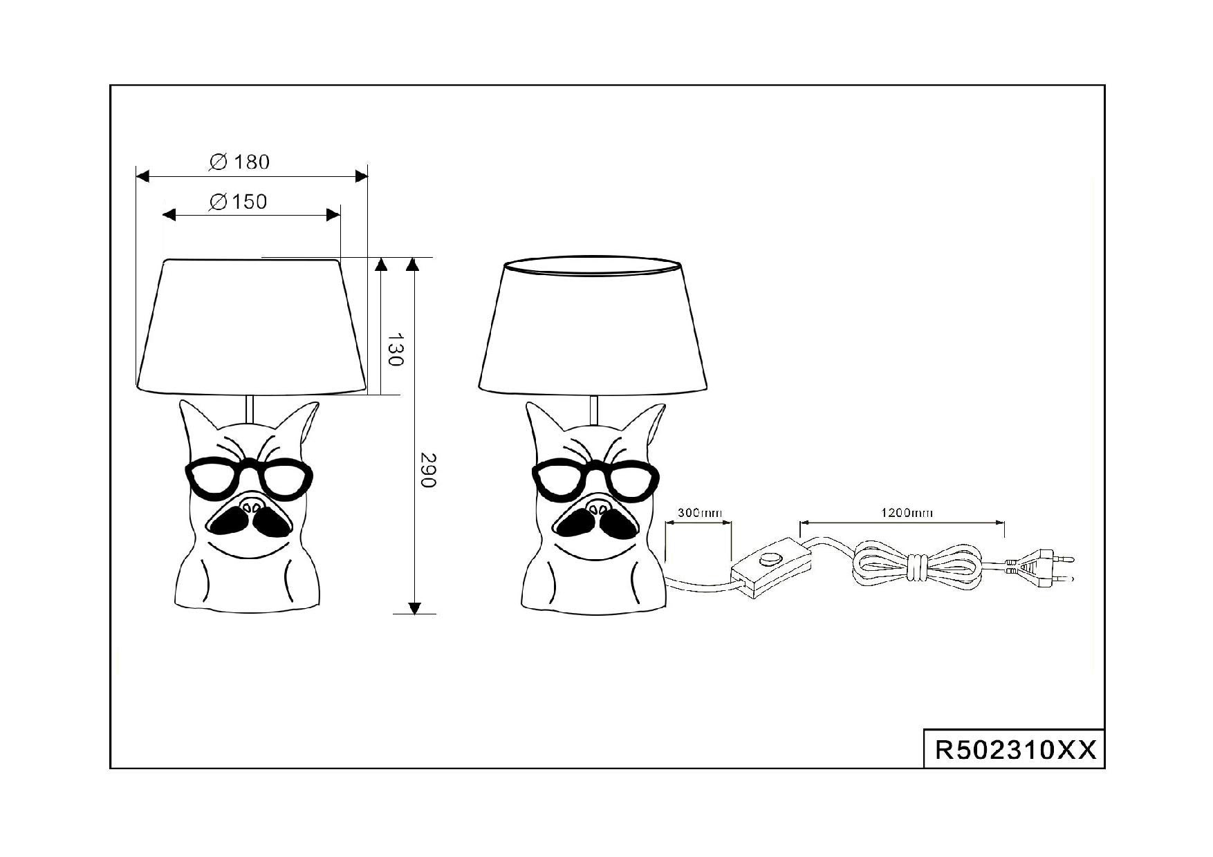 Lampa stołowa DOSY czarno-biała 1xE14x40W RL - 6