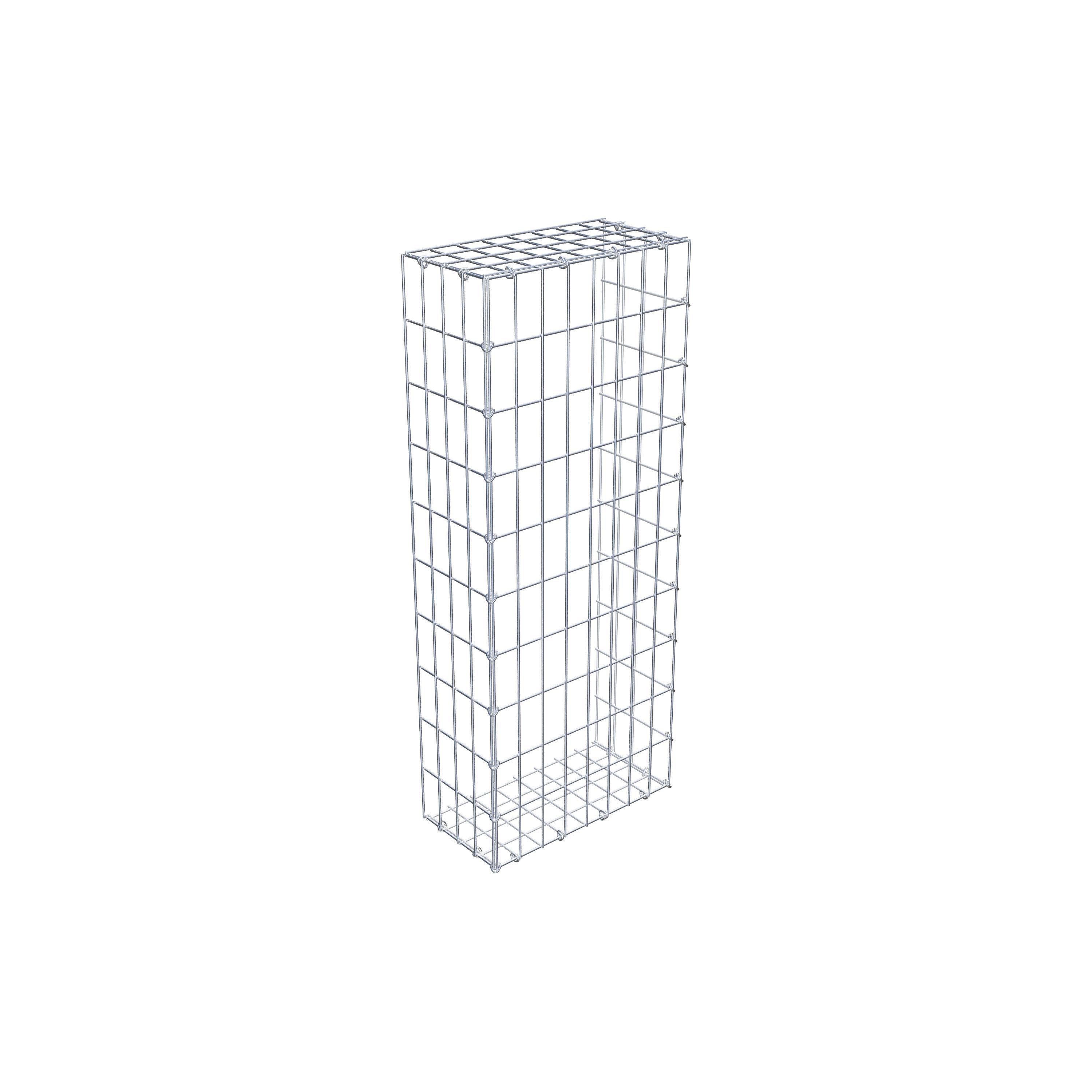 Gavión para alargar en acero galvanizado 100x20x40cm (LxAxP), malla 5 x 10cm, Anillo en C, sin rejilla frontal - 3