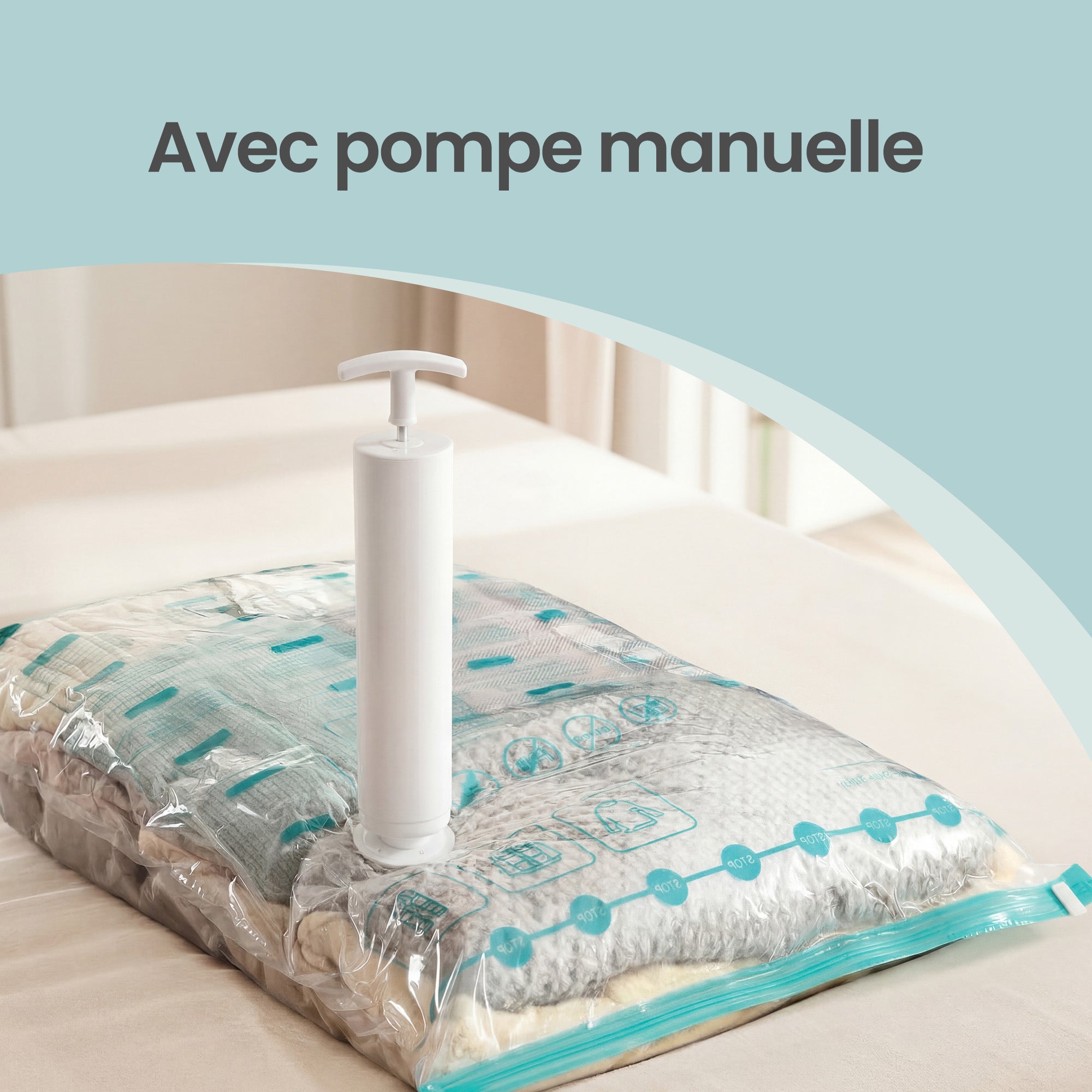 Sacs de Rangement sous Vide, Lot de 8, Réutilisables, Rangement pour Draps et Vêtements, Transparent - 4