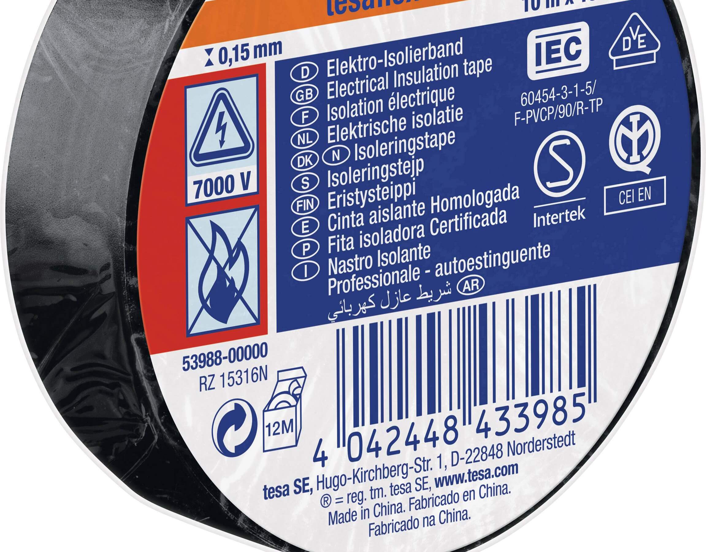 Ruban isolant tesa tesa® Professional 53988-00004-00 noir (L x l) 25 m x 50 mm 1 pc(s) - 4