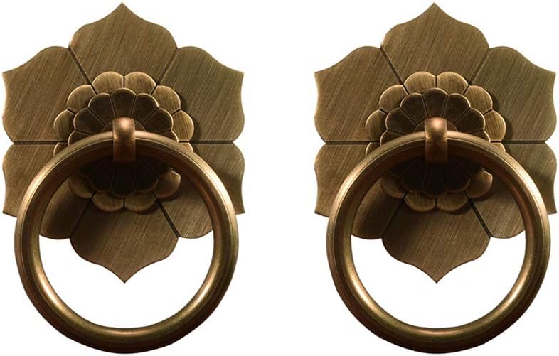 Poignee de Meuble Vintage, 6 Pièces Poignée à Anneau Antique en Alliage de Zinc pour Tiroir, Commode, Armoire, Placard, Portes - 95x52mm avec Vis
