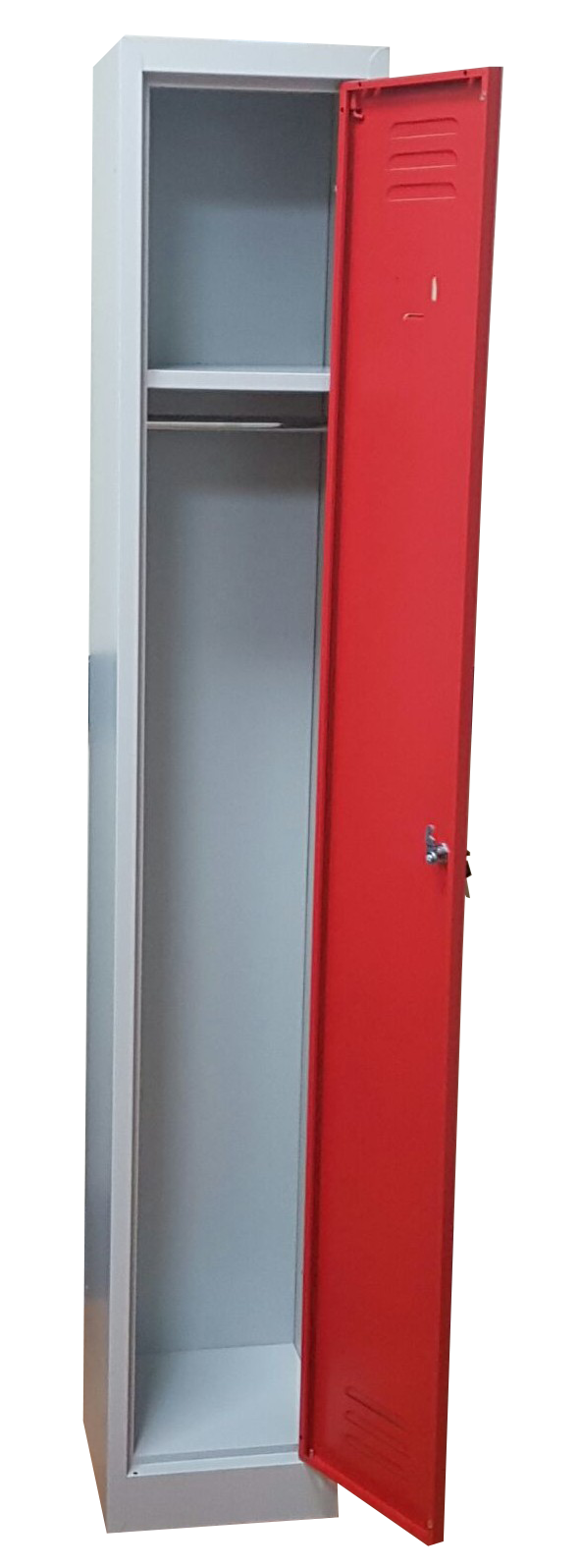 Armadietto Spogliatoio In Metallo Slim Salvaspaio - 30x30x180 Cm, Giallo, Con Serratura E Mensola - Foto 3