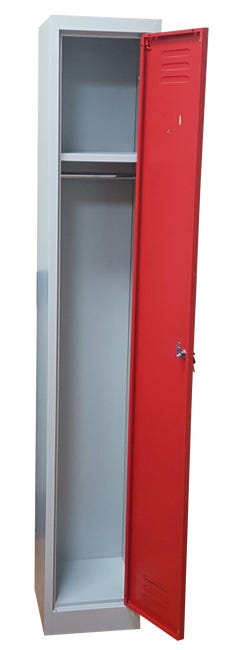 Armadietto Spogliatoio In Metallo Slim Salvaspaio - 30x30x180 Cm, Giallo, Con Serratura E Mensola - Foto 3