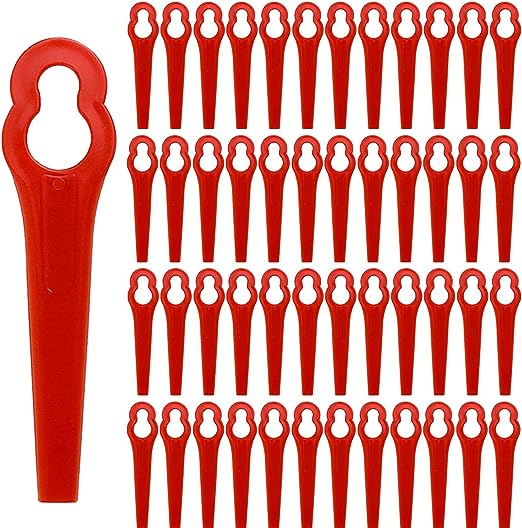 200 sztuk Ostrzy Plastikowych do Kosiarek Ogrodowych, Czerwone Ostrza do Podkaszarki, Ostrza Wymienne do Podkaszarki, Długość 83mm