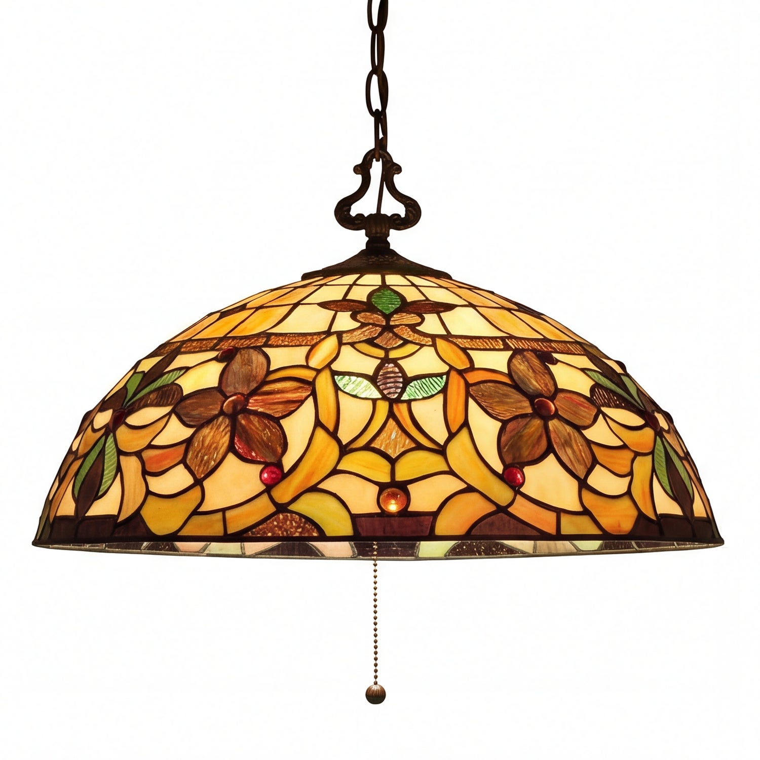 Lámpara colgante farfalla 6 bronce 3 luces ø51cm ajustable lámpara tiffany mesa de comedor