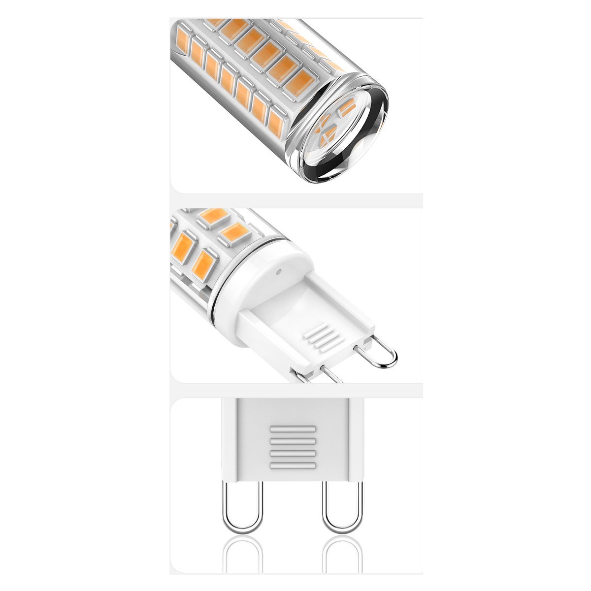 Embalagem de 5 lâmpadas LED de substituição para fonte de luz G9, pavios duráveis ​​e económicos, luz branca, 15,5 x 52 mm - 6