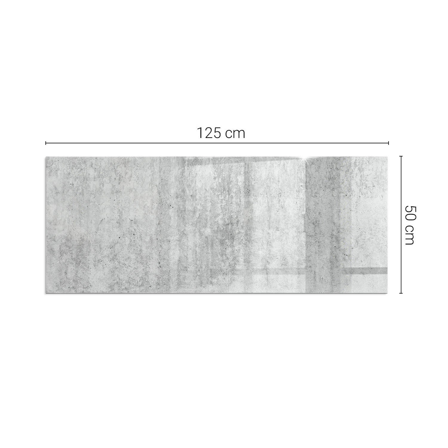 Szkło hartowane na podłogę pod kominek - 125x50 cm - Tekstura surowego betonu - TULUP - 2