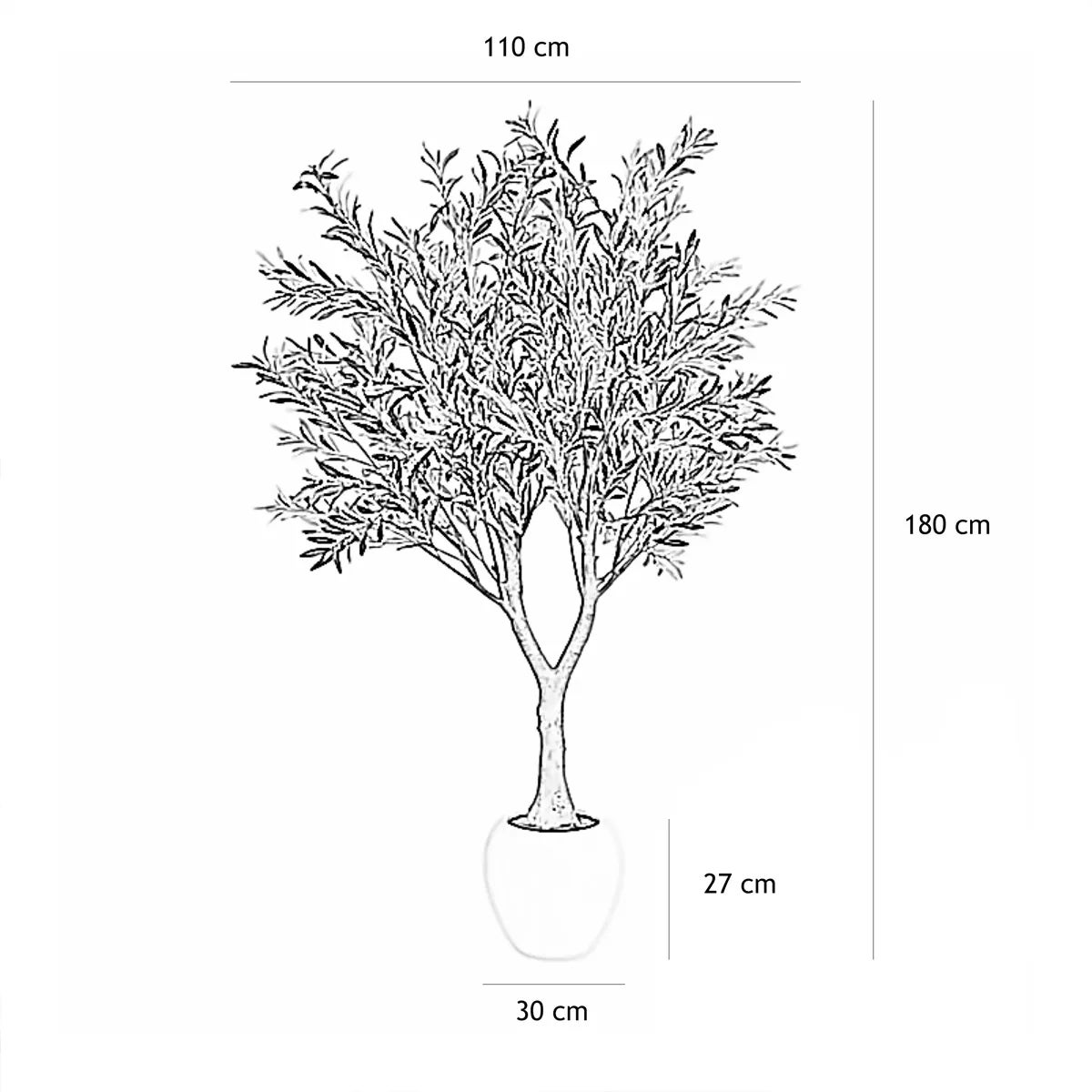 Olivier artificiel pot blanc 180cm - 4