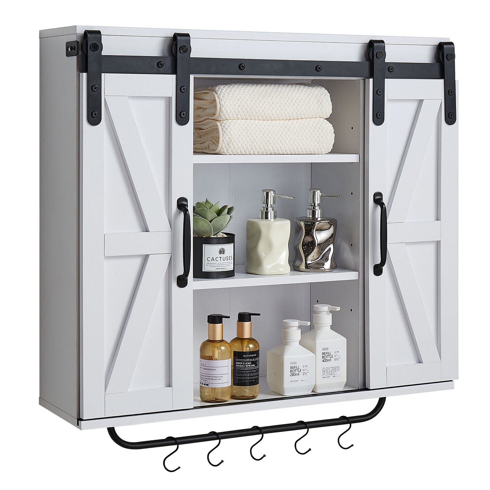 Szafka łazienkowa wisząca VEVOR 78 x 22 x 77,5 cm regulowana półka MDF duża pojemność