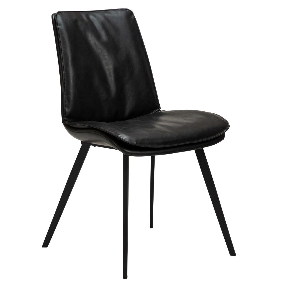 Fierce Dan-Form krzesło stołowe PU skóra sztuczna czarny.