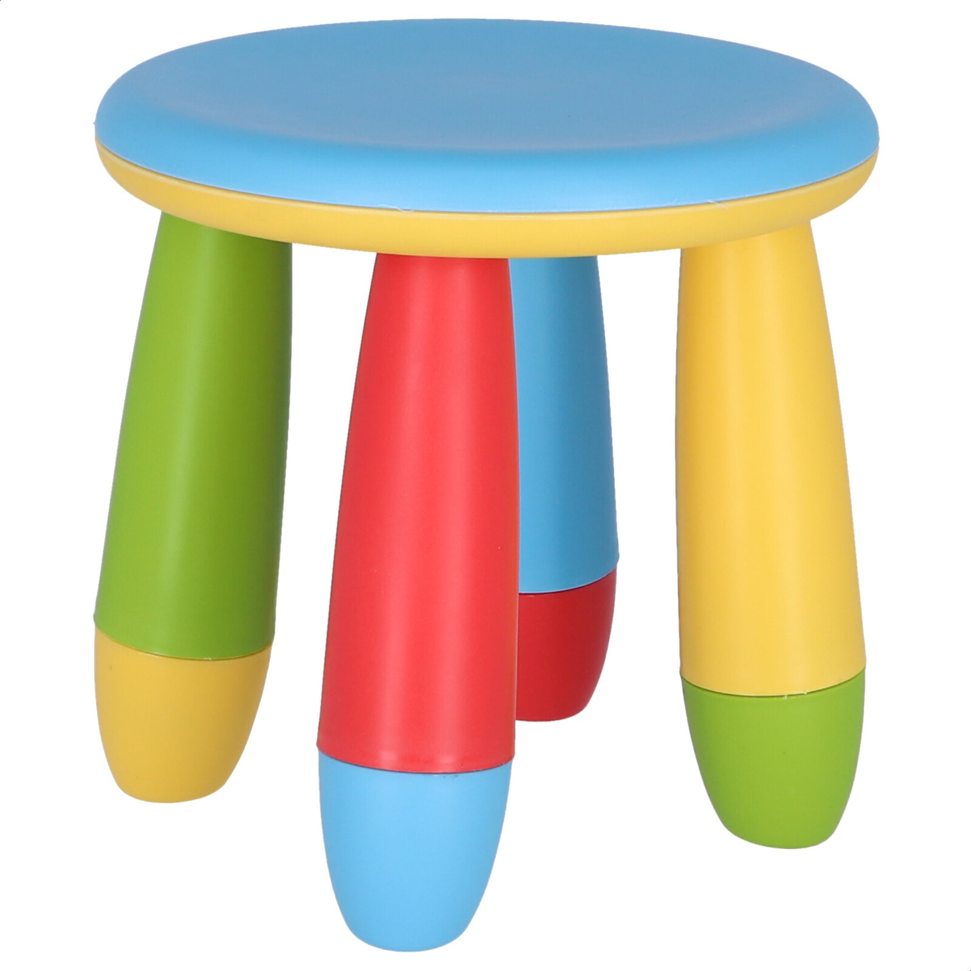 Mobili MOBILI E DECORAZIONI Sgabello per bambini blu in plastica robusta e resistente, diametro: 30 cm x altezza: 26 cm - 5