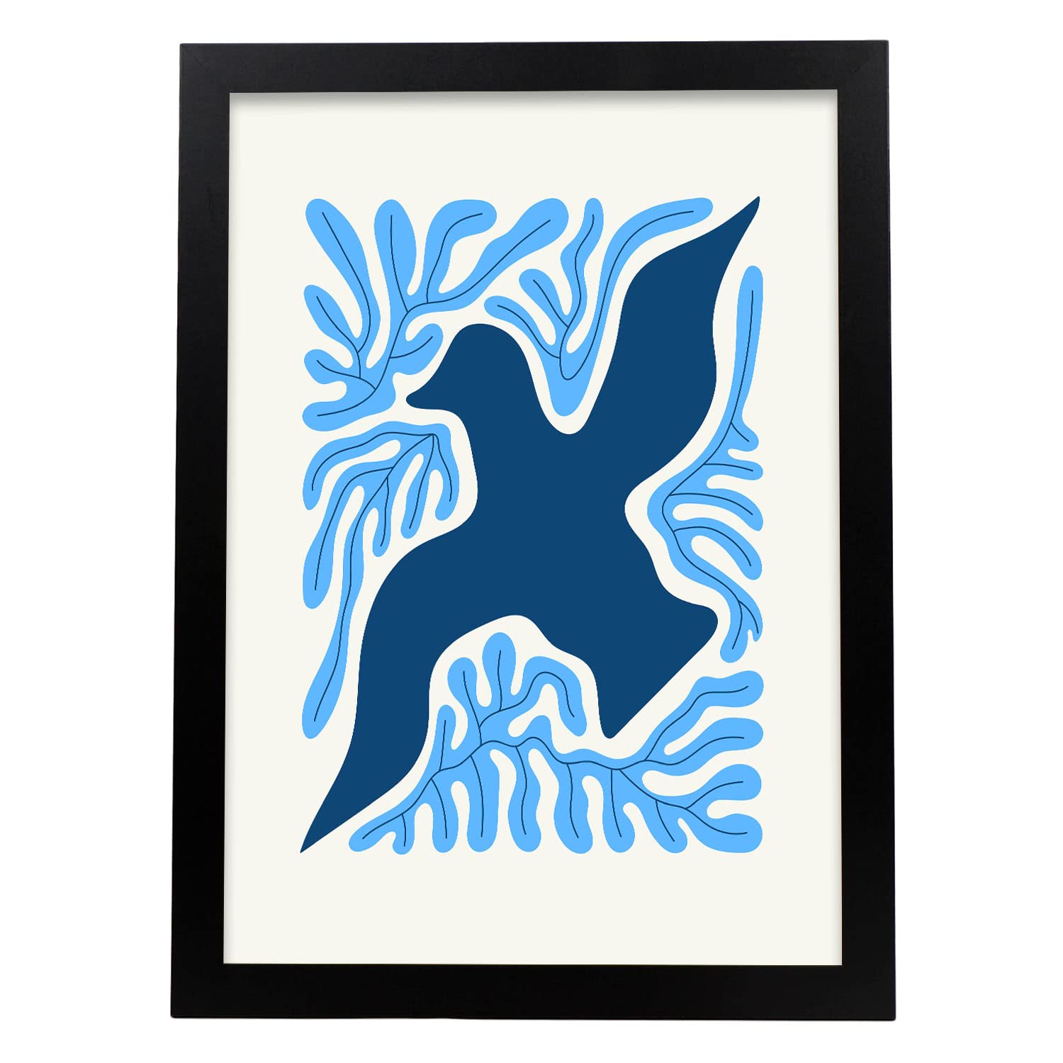 Nacnic póster pop art abstracto. juvenil ilustraciones artísticas modernas para la decoración de interiores. marco negro - a3