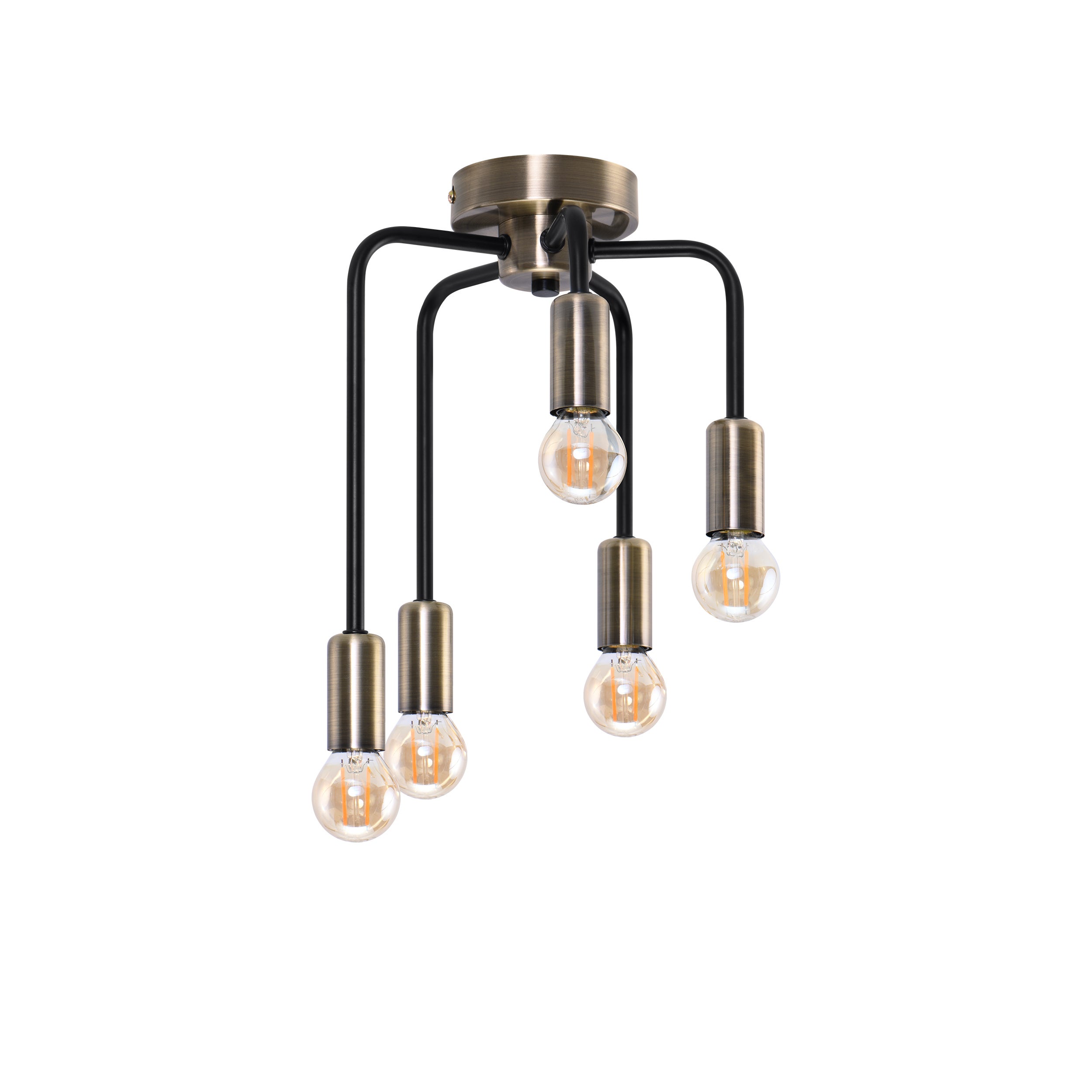 Lampa sufitowa ramiona różnej długości Saga mosiężno-złota 5xE14x40W metal wym:35x25,5x25,5cm IP20 Candellux