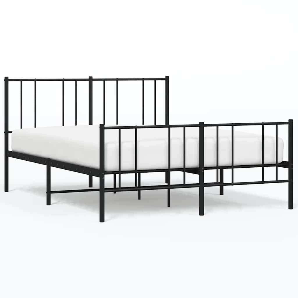Łóżko Metalowe Czarne Rama Łóżka Ze Stelażem Do Sypialni Pokoju 120x200