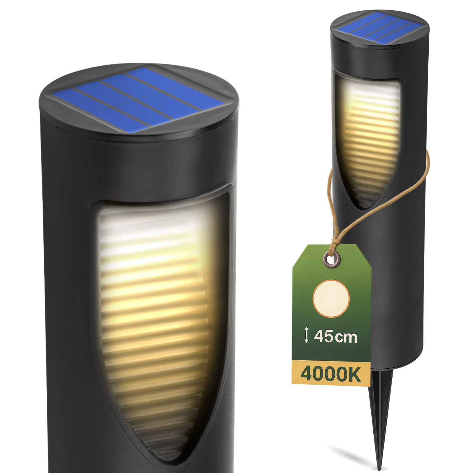 Lampa Solarna Lumiled Ogrodowa LED Wbijana Słupek 34cm 4000K Neutralna biel IP44 1 szt.