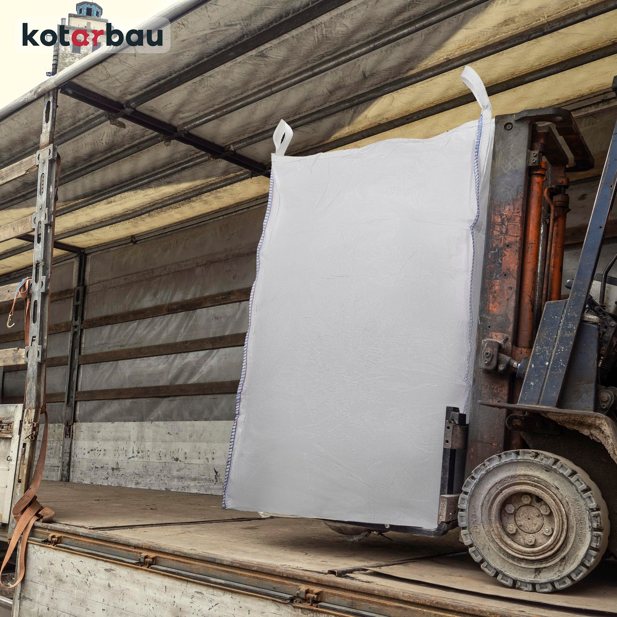 Sac Big Bag Vide, Sac Gravat Chantier 90 x 90 x 160 cm 1000 kg avec trémie de vidange - KOTARBAU - 2