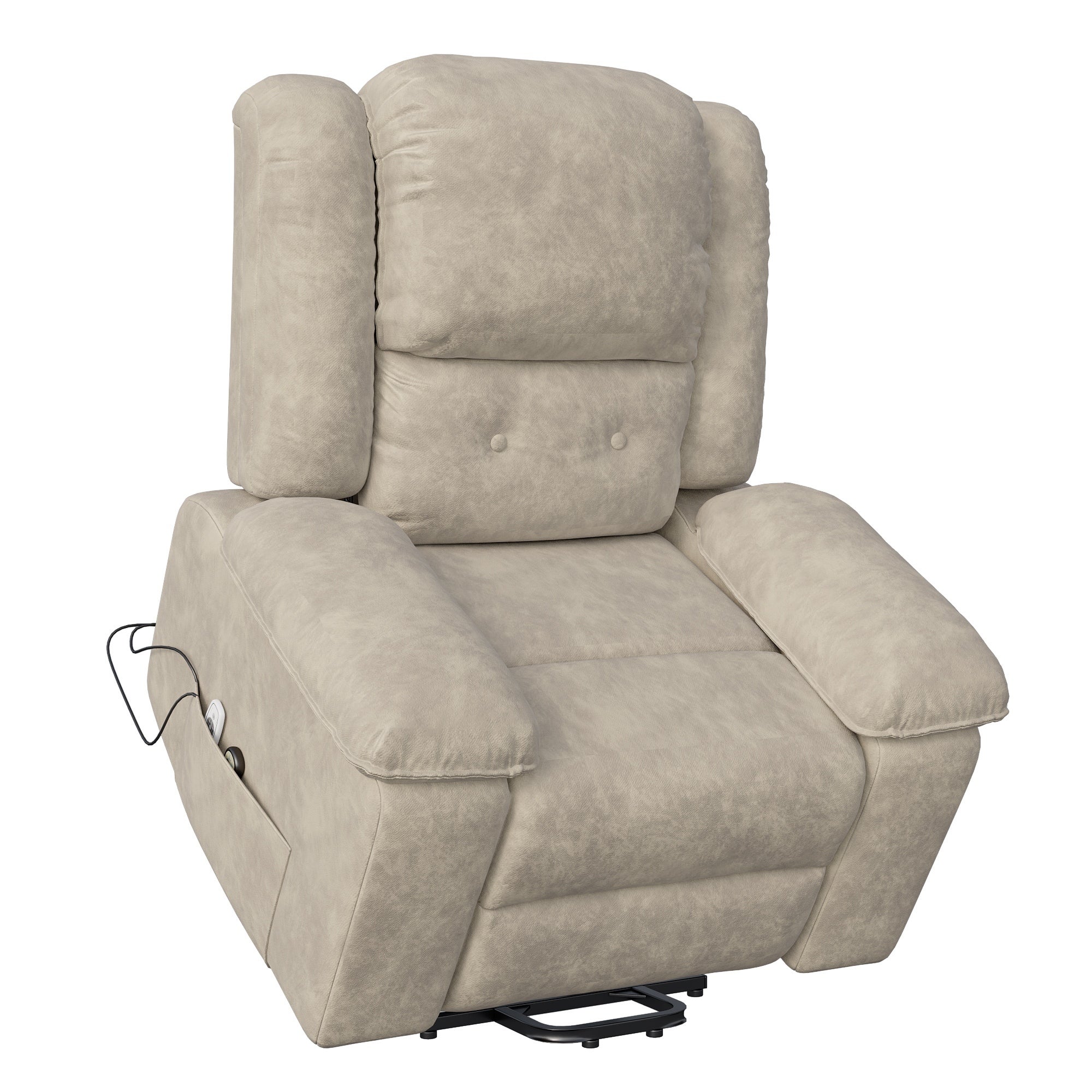 Fauteuil de Massage Électrique Releveur Chauffant avec 8 Points de Vibration - 83x53x106cm - Tissu Velours Marron - 9