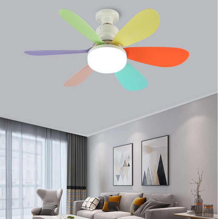 Energooszczędny wentylator sufitowy do domu ze zintegrowanym pilotem, płynnie ściemniany, 40 W - 52 cm, kolor