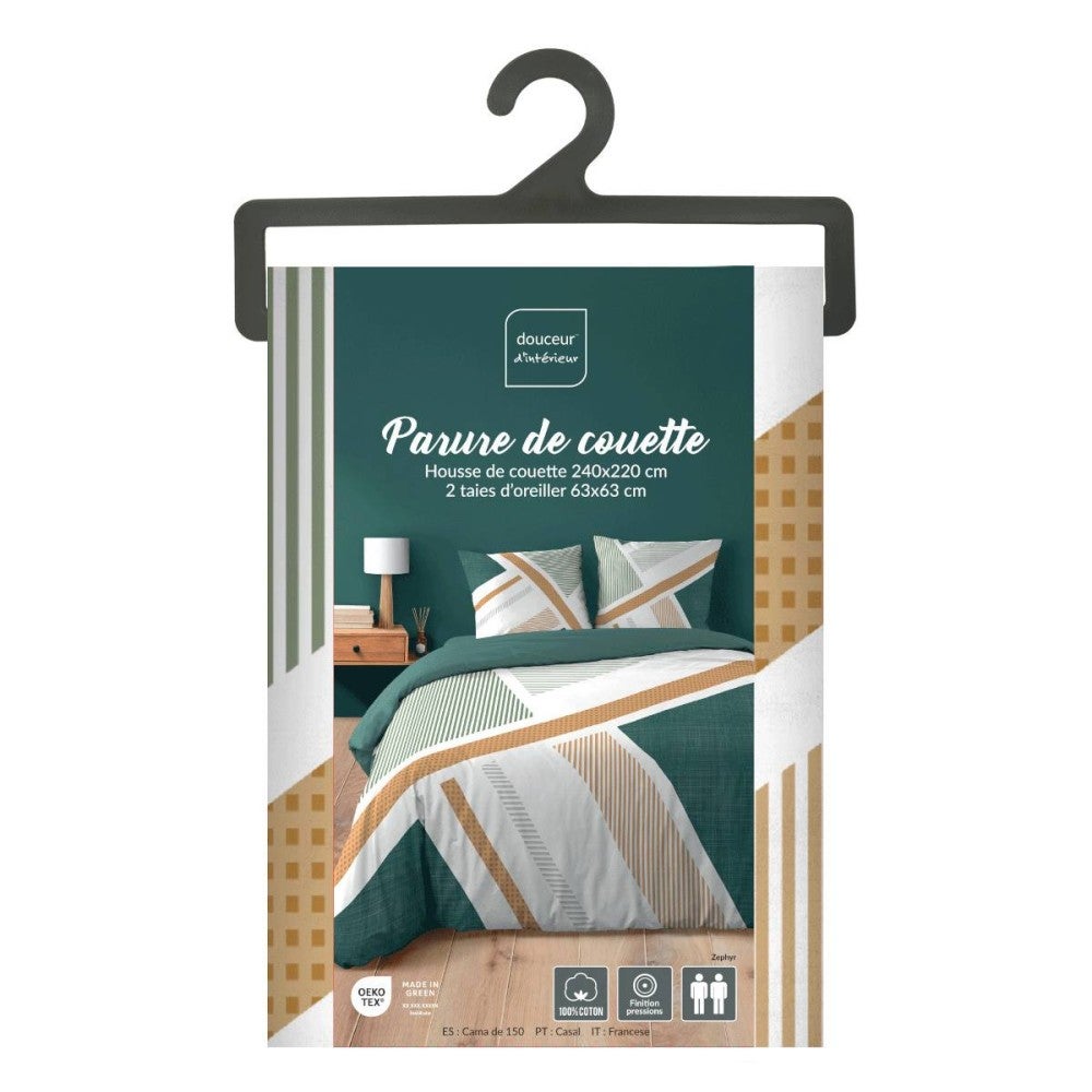 Housse de couette 240x220 + 2 taies ZEPHYR 100% coton - 5