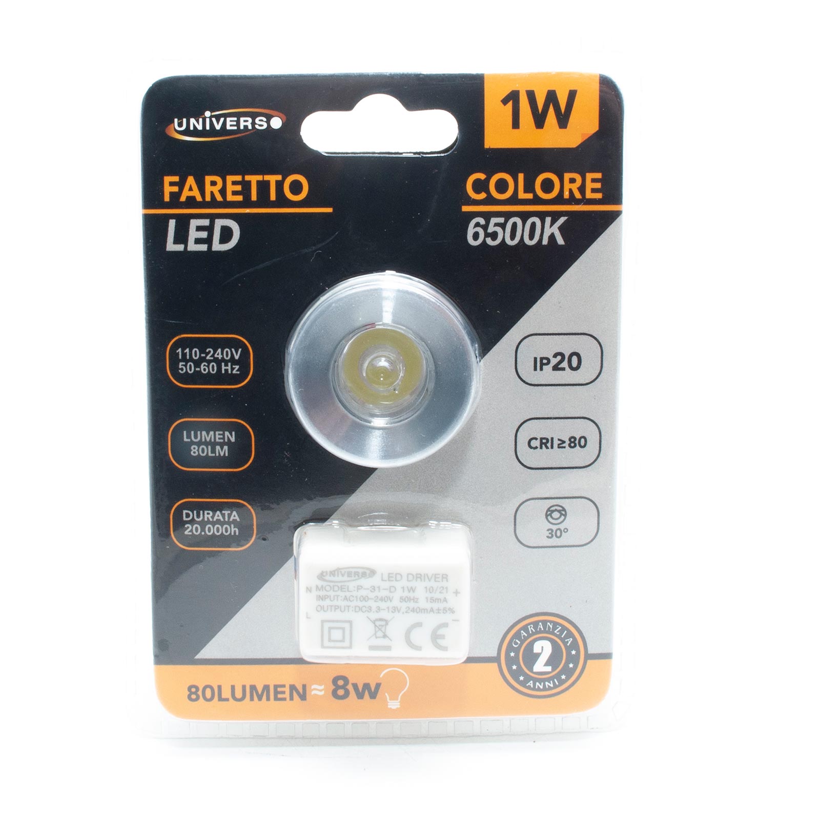 Spot rond à encastrer 7cm Lampe LED réglable 8W GU10 Plafonnier LUMIÈRE NOIRE 4000K - 5