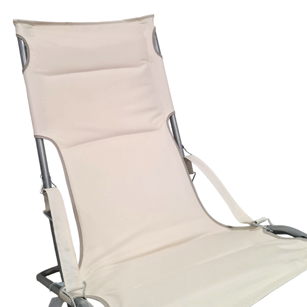 Chaise canonique pliante et rembourrée réglable pour le jardin, le balcon et la plage Nido - Couleur noire - 9