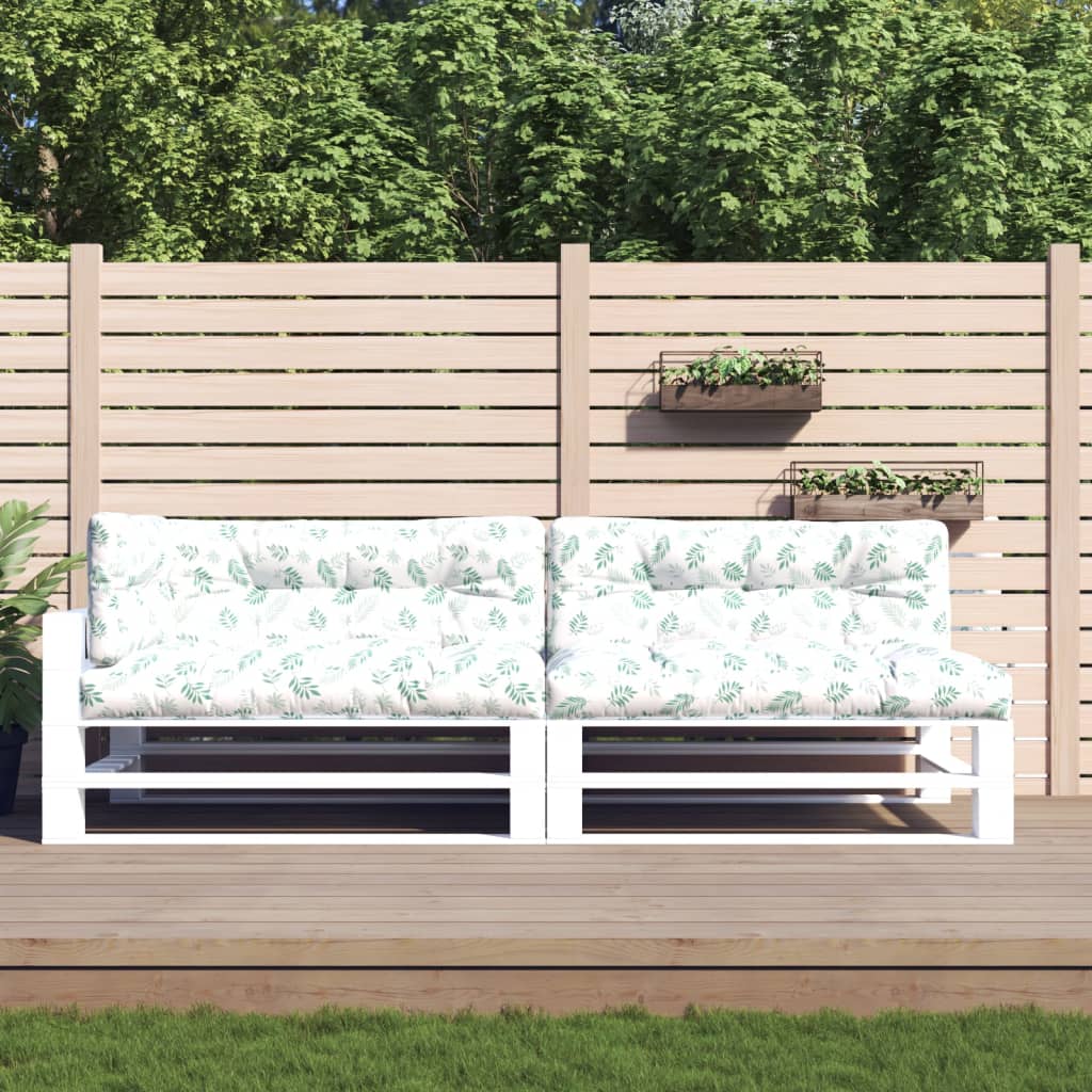 Poduszki na palety, 5 szt., wzór w liście,&nbsp;tkanina vidaXL