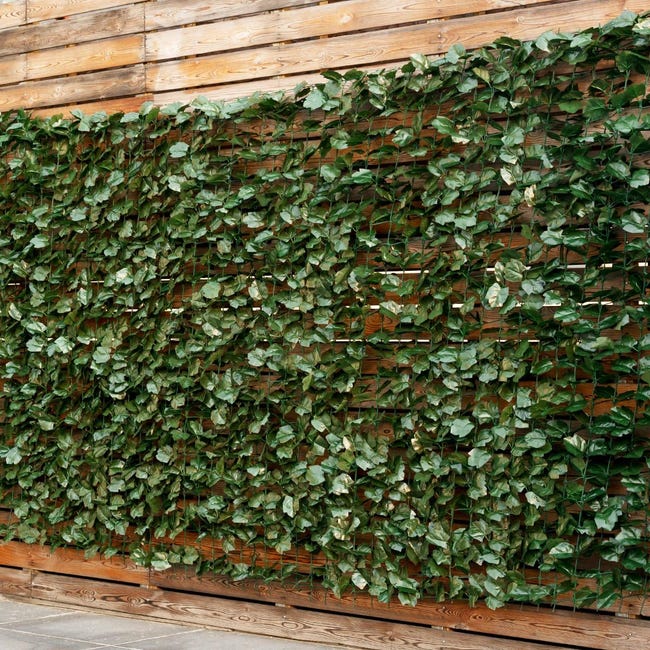 Pannelli espandibili for traliccio da giardino, schermatura for recinzione da giardino con edera artificiale e fiori viola, schermo for la privacy espandibile decorativo in finta edera, sfondo verde f Pannelli espandibili for traliccio da giardino, schermatura for recinzione da giardino con edera artificiale e fiori viola, schermo for la privacy espandibile decorativo in finta edera, sfondo verde f