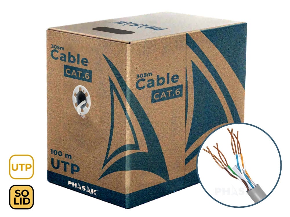 Bobine de cble RJ45 UTP Phasak PHR 6100 Cat.6/ 100m - 2