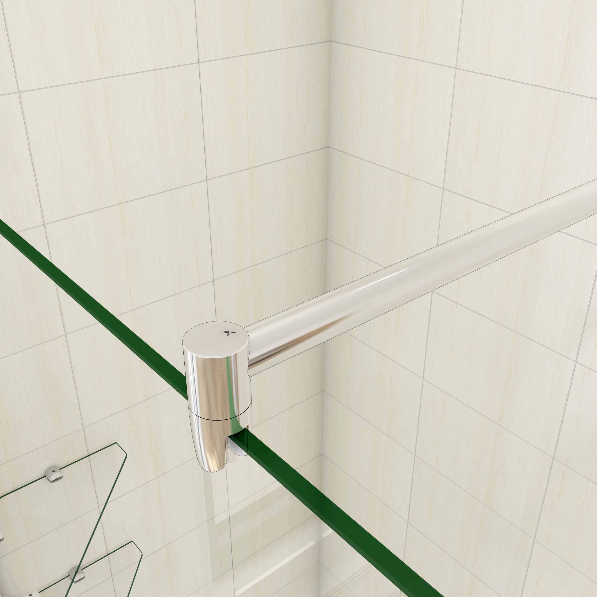 Aica Paroi De Douche 90x190cm Paroi De Douche À L'italienne Avec Une Barre De fixation extensible en cylindrique - 4